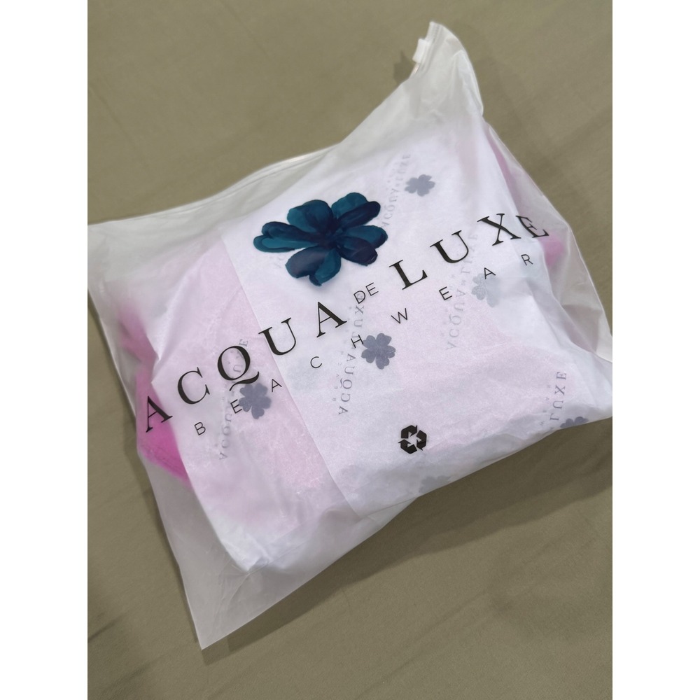 Acqua De Luxe One Piece Swimsuit Cutout Large Magenta Pink Belted Shimmer Adjust - Picture 4 of 7